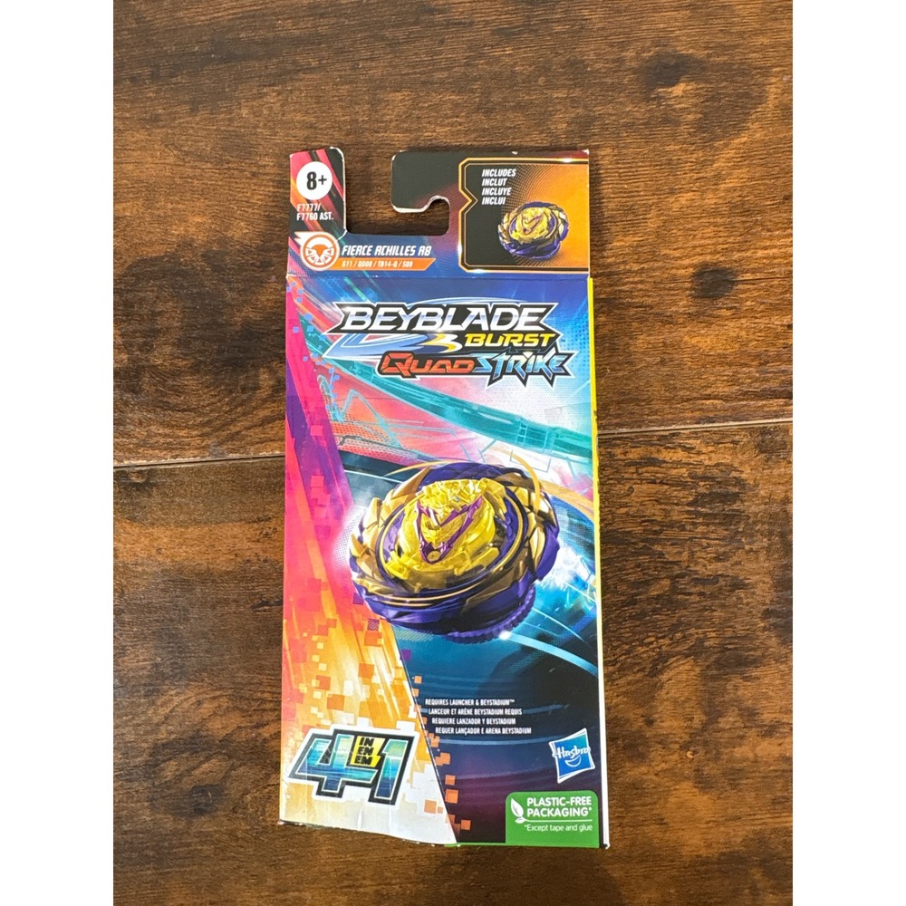 Hasbro Beyblade Burst QuadStrike Fierce Achilles A8 Stamina Top F7777 New